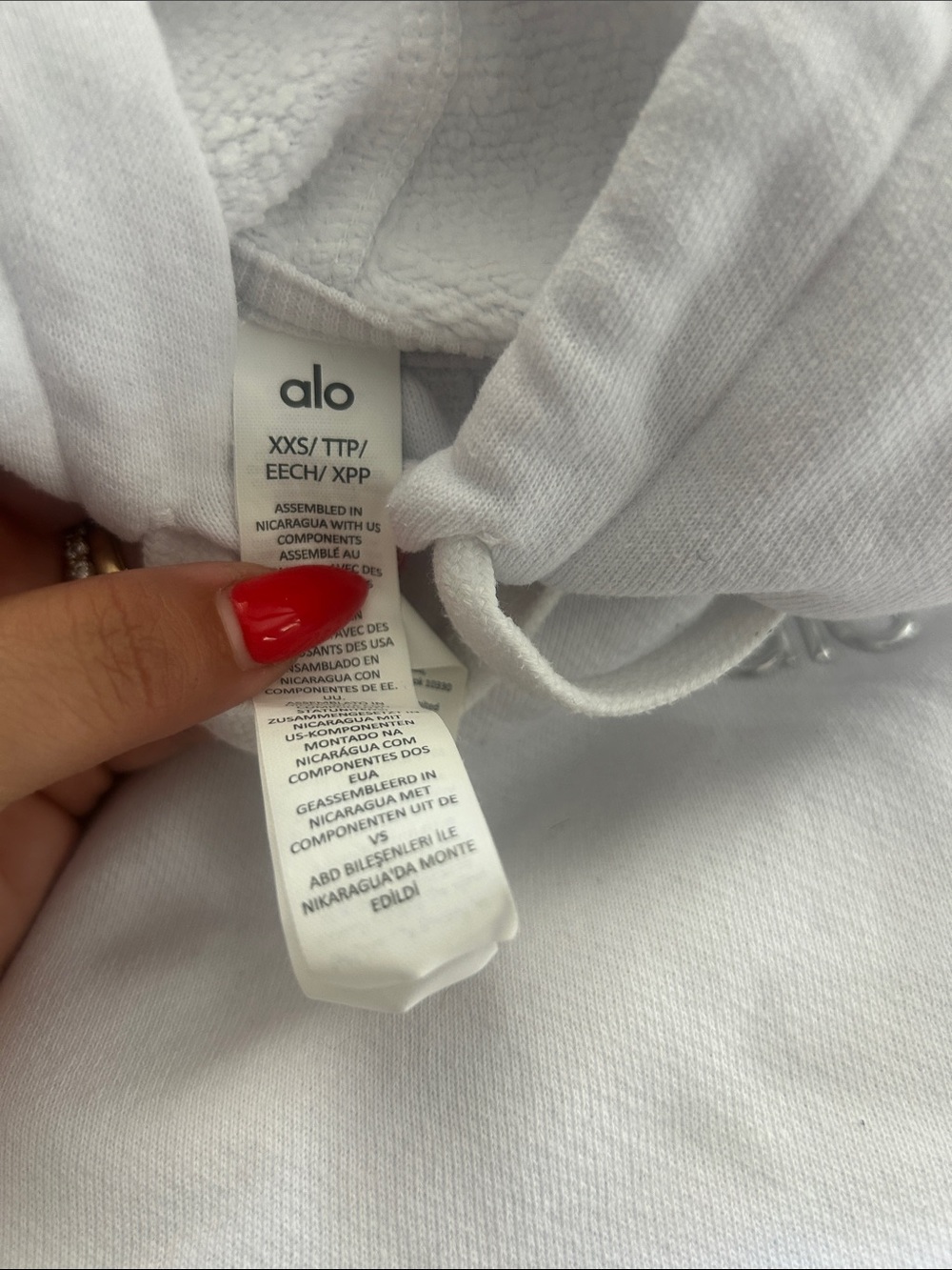 ALO Yoga White Accolade Hoodie Sweater Sz XXS - Picture 5 of 8